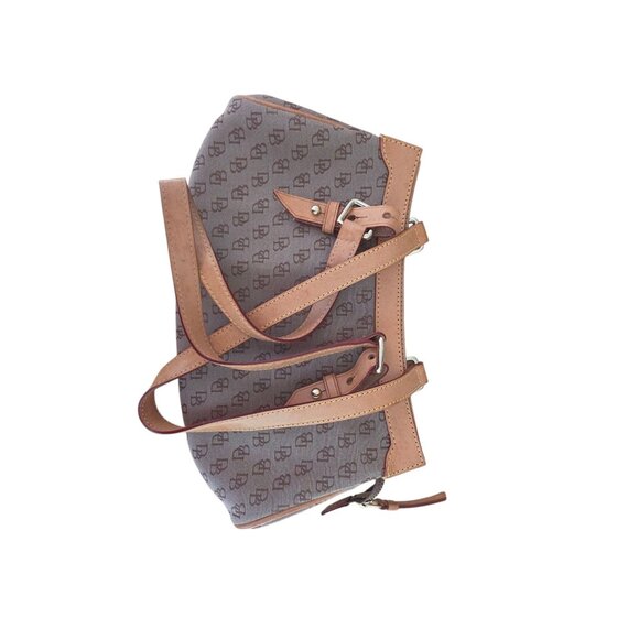 Dooney & Bourke Medium Slim Pouch Leather Trim Canvas Handbag Logo Print - Picture 8 of 9